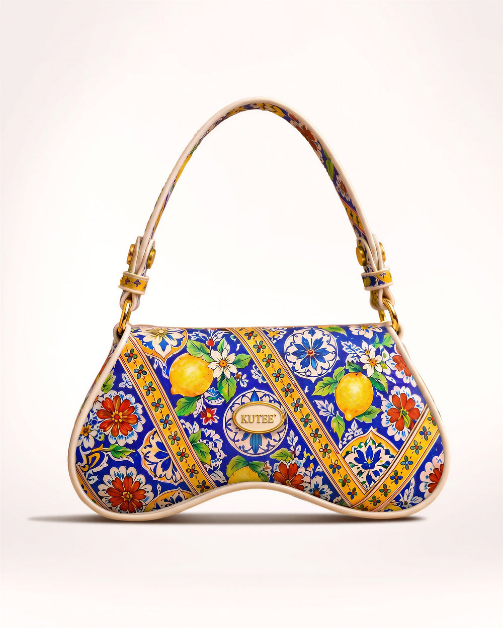 Amalfi majolica and lemon print KUTEE' shoulder bag, photo 2