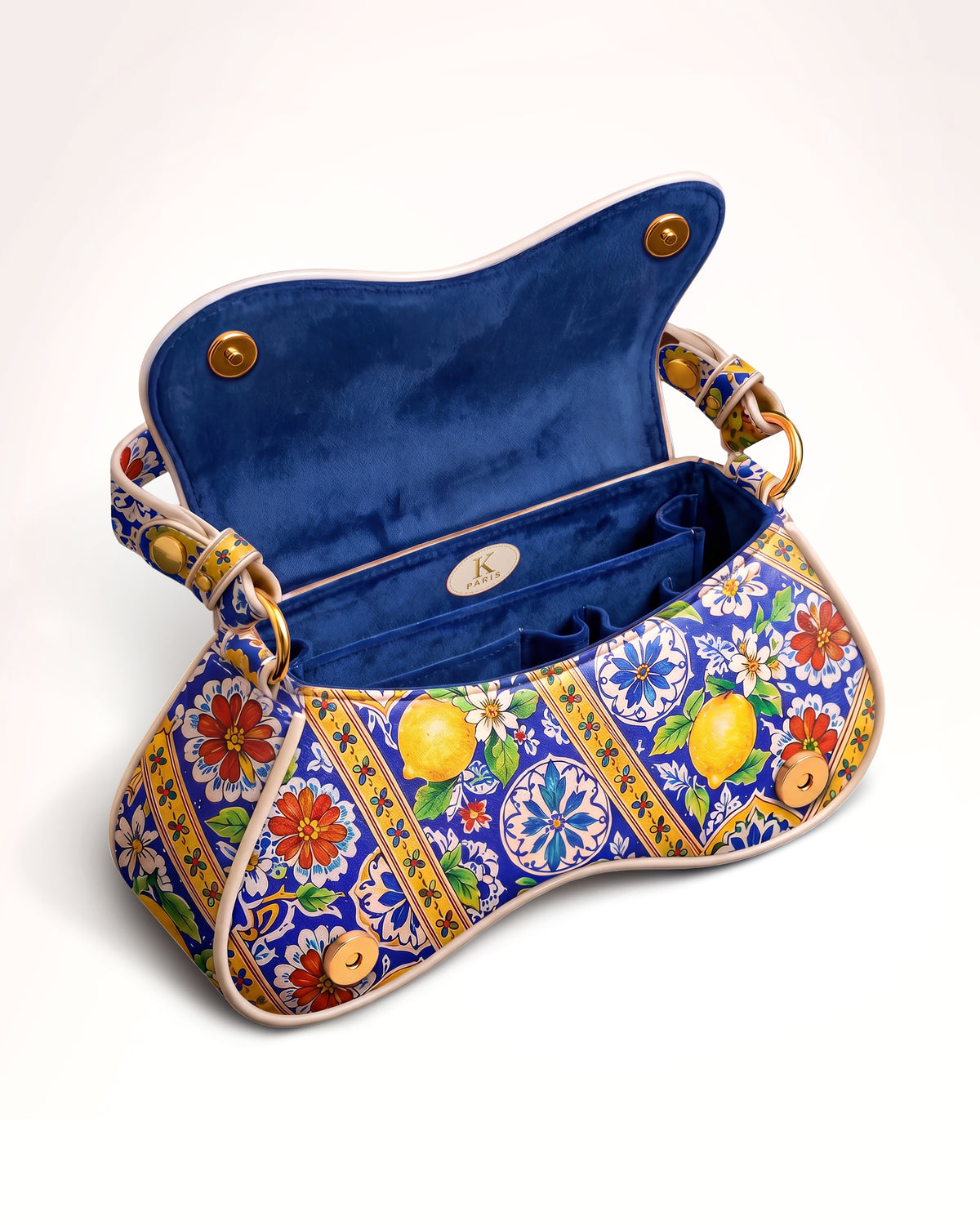 KUTEÈ Amalfi Mediterranean print shoulder bag