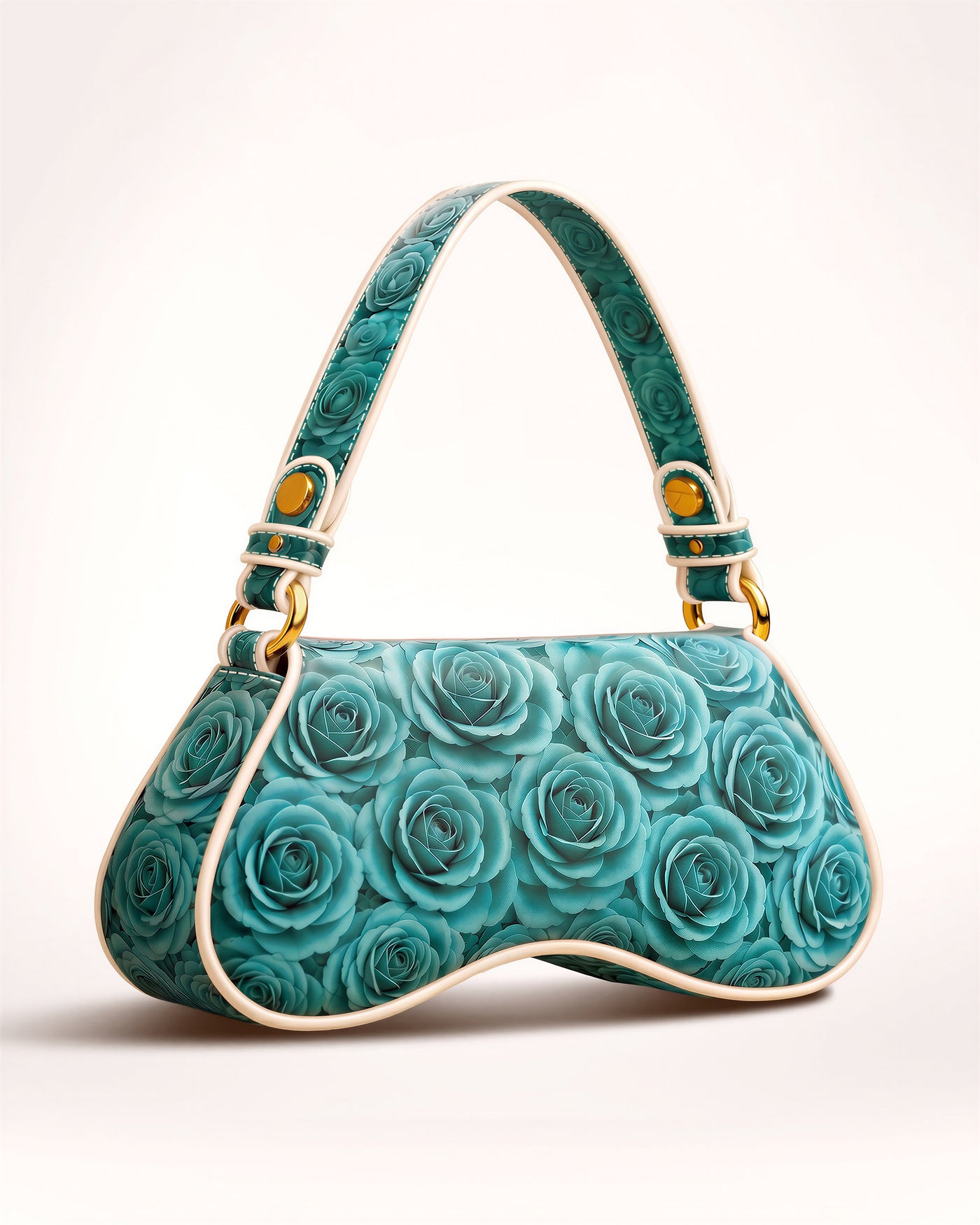 Rose Dream teal rose print KUTEE' shoulder bag, photo 3