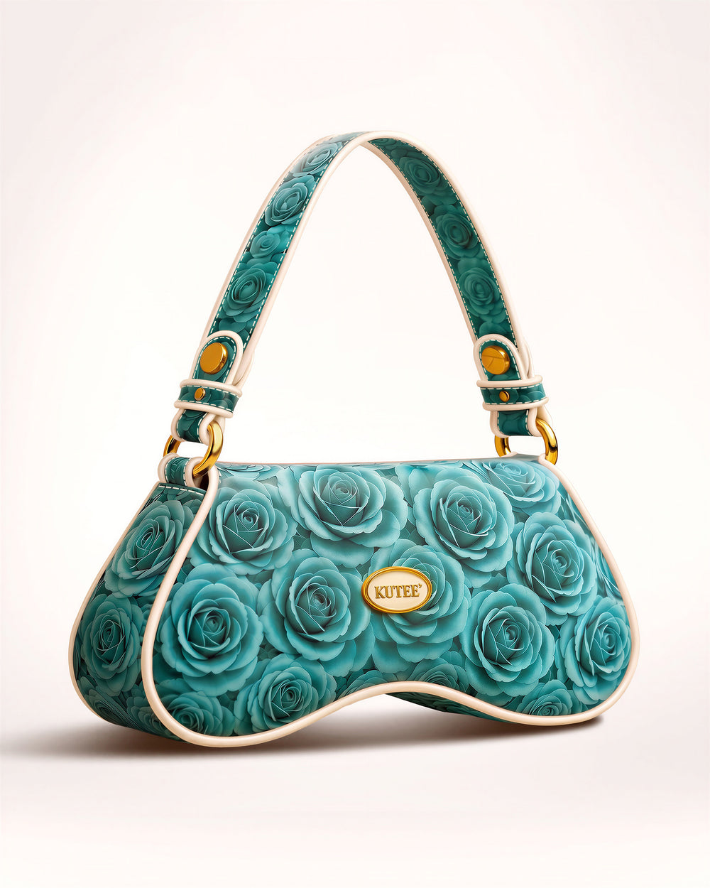Rose Dream teal rose print KUTEE' shoulder bag, photo 1