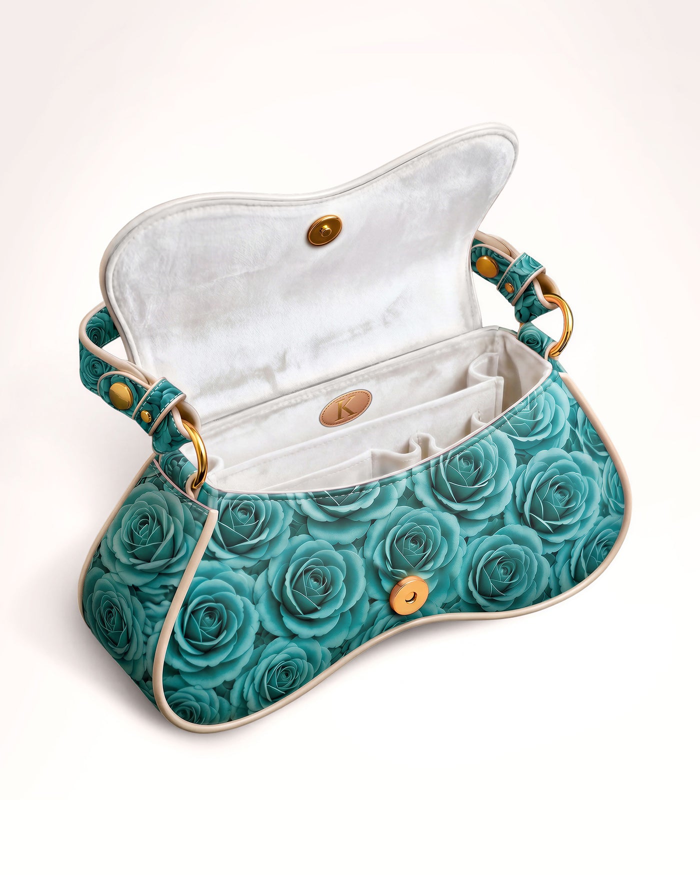 Rose Dream teal rose print KUTEE' shoulder bag, photo 5