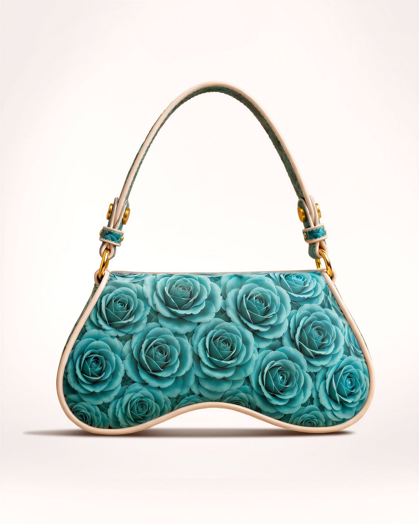 Rose Dream teal rose print KUTEE' shoulder bag, photo 4